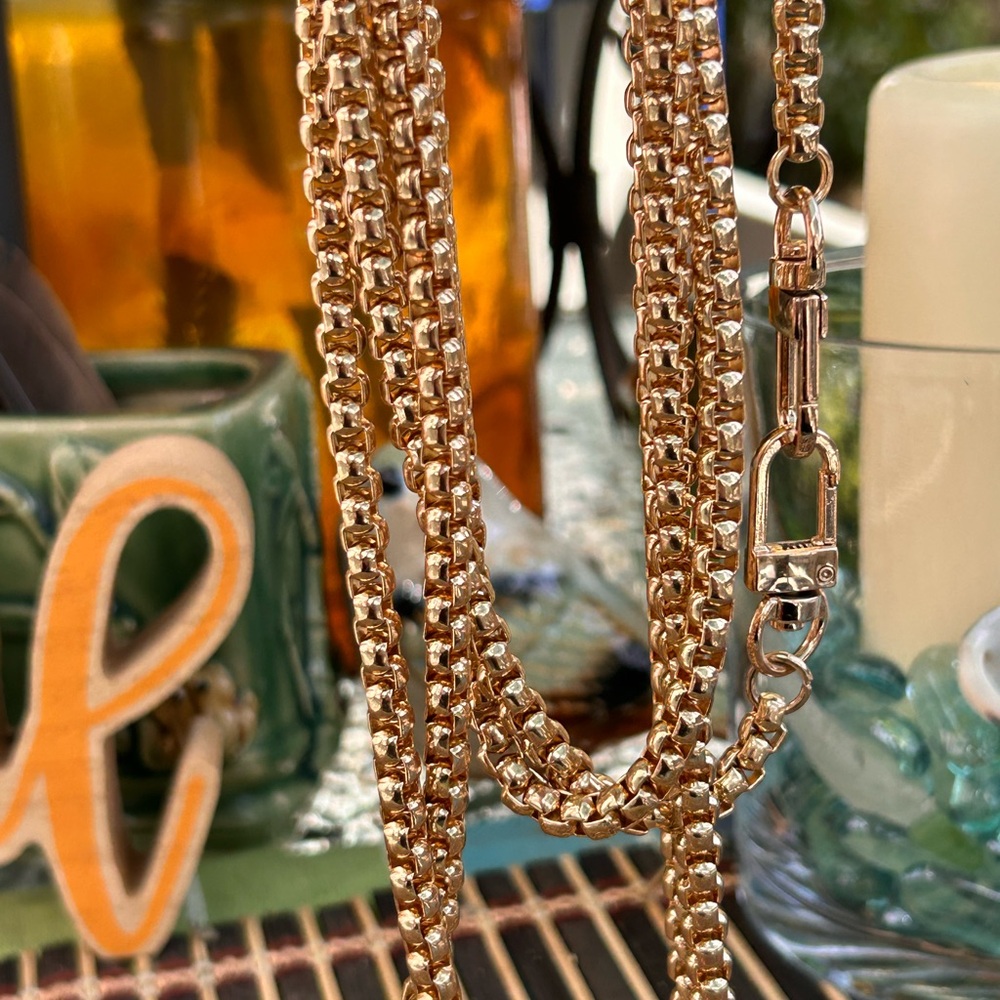 Unbranded heavy substantial, gold Rollo link necklaces interlocking, carabiners - Picture 17 of 17
